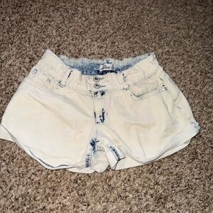Jordache White Washed Denim Shorts with Blue Accents